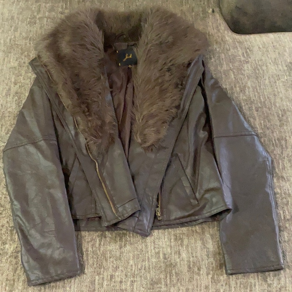 Jack brown faux leather jacket
